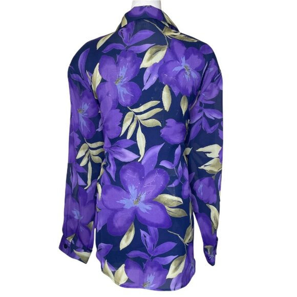 Vtg Susan Graver Style Women's Purple Gold 2pc Tank & Button Down Blouse Plus 3X - Picture 4 of 11